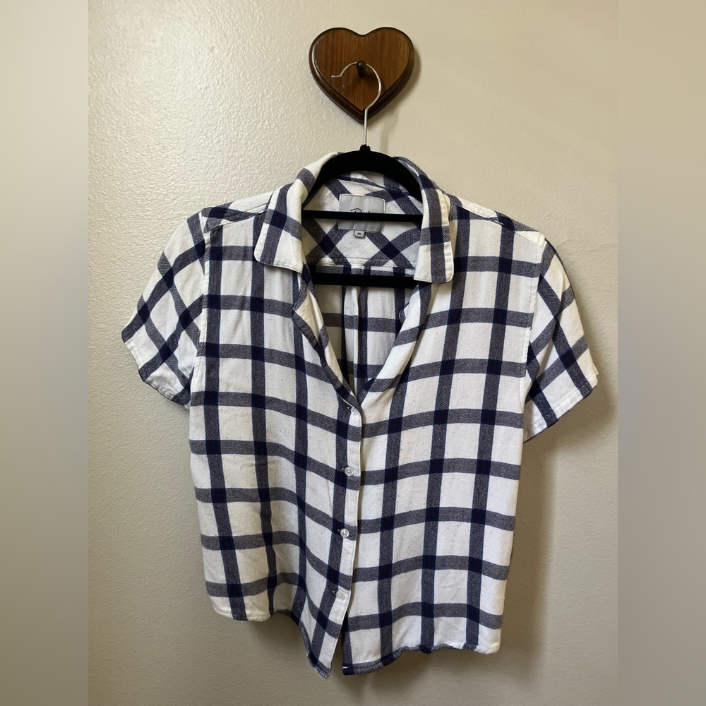 Rails cropped short sleeve flannel size xs